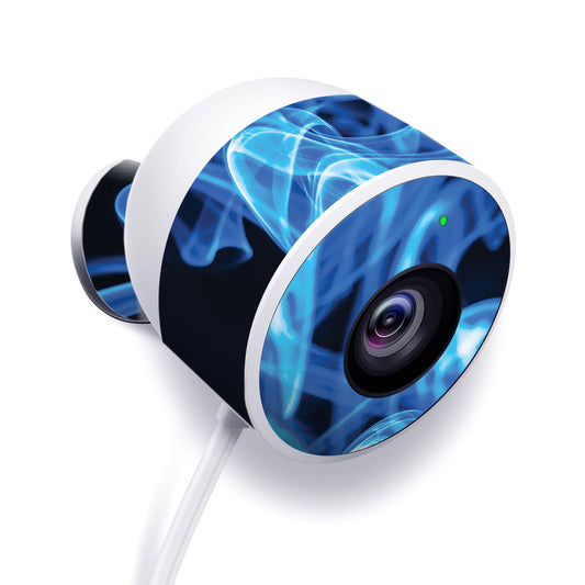 MightySkins NECAOUT-Blue Flames Skin for Nest Cam Outdoor Security Cam