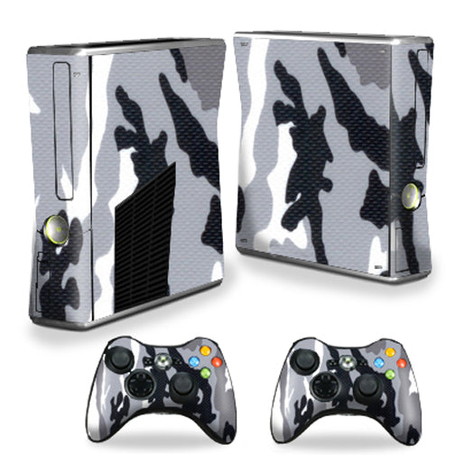 MightySkins XBOX360S-Gray Camo Skin Decal Wrap Cover for Xbox 360 S Sl
