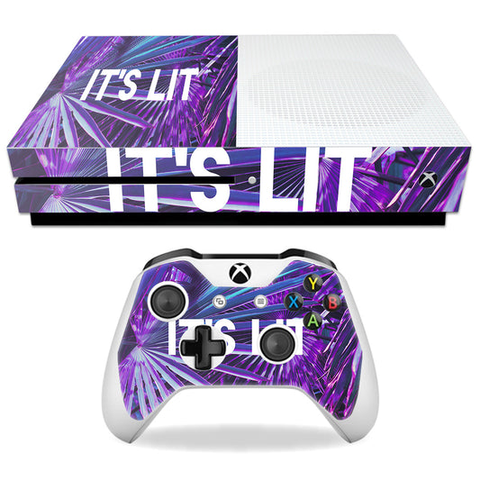 MightySkins MIXBONES-Its Lit Skin Decal Wrap for Microsoft Xbox One S