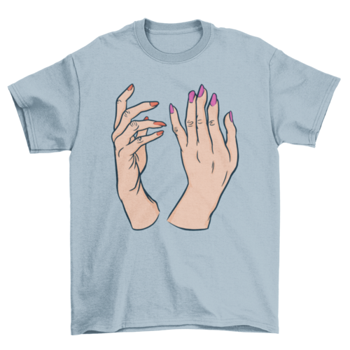 Nail polish hands t-shirt