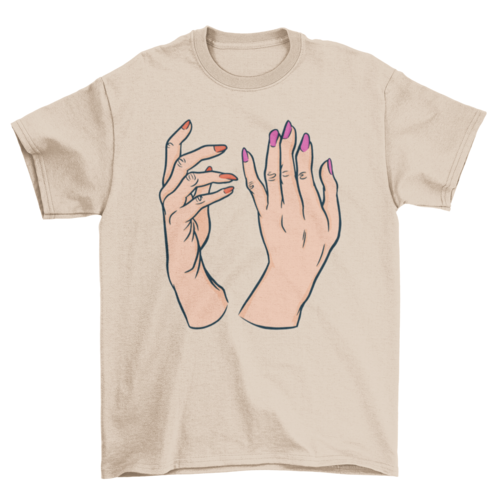 Nail polish hands t-shirt