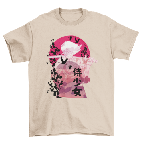 Samurai woman anime t-shirt