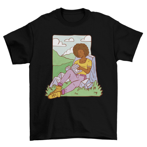 Girl reading a book t-shirt