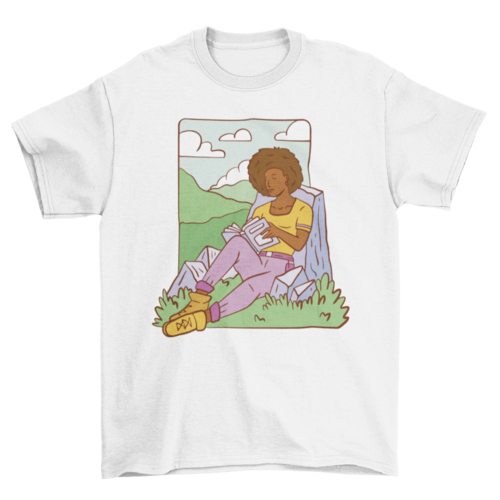 Girl reading a book t-shirt