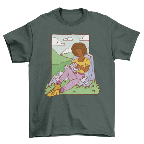 Girl reading a book t-shirt