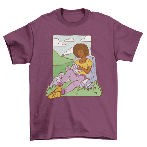Girl reading a book t-shirt