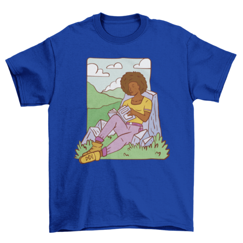 Girl reading a book t-shirt