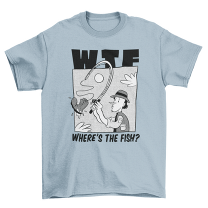 Man fishing boot cartoon t-shirt