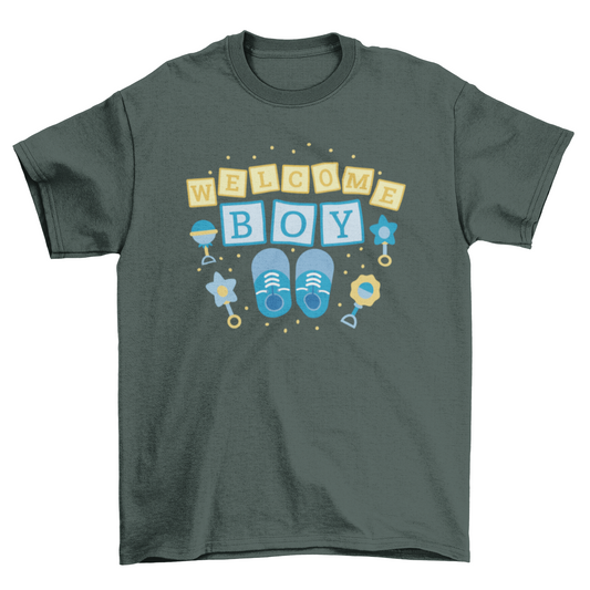 Baby boy toys and shoes t-shirt design