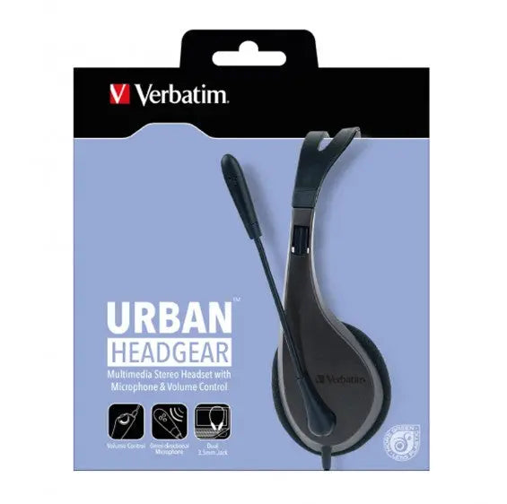 Verbatim Multimedia Headset with Microphone - Wide Frequency Stereo,
