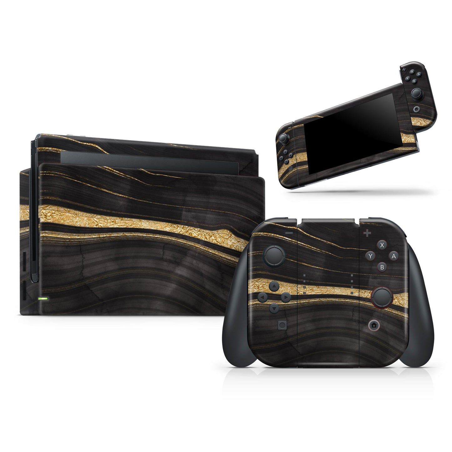 Vivid Agate Vein Slice Foiled V9 - Vinyl Skin Wrap for Nintendo Switch