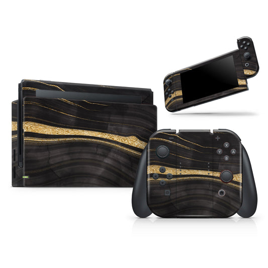 Vivid Agate Vein Slice Foiled V9 - Vinyl Skin Wrap for Nintendo Switch