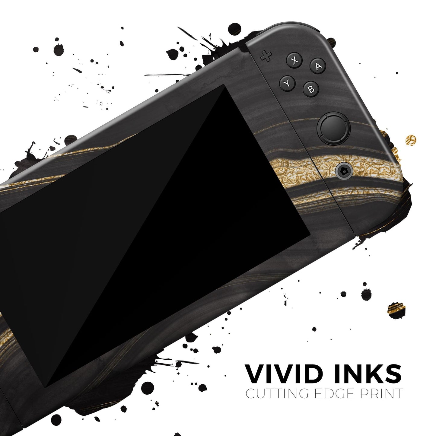 Vivid Agate Vein Slice Foiled V9 - Vinyl Skin Wrap for Nintendo Switch