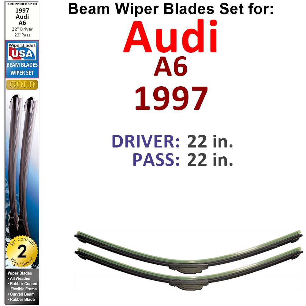 Beam Wiper Blades for 1997 Audi A6 (Set of 2)
