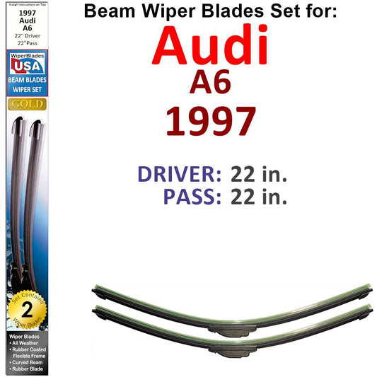 Beam Wiper Blades for 1997 Audi A6 (Set of 2)