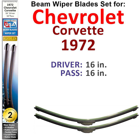 Beam Wiper Blades for 1972 Chevrolet Corvette (Set of 2)