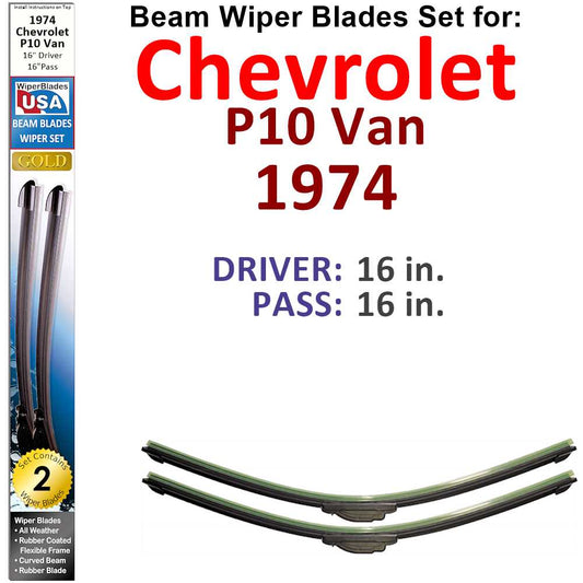 Beam Wiper Blades for 1974 Chevrolet P10 Van (Set of 2)