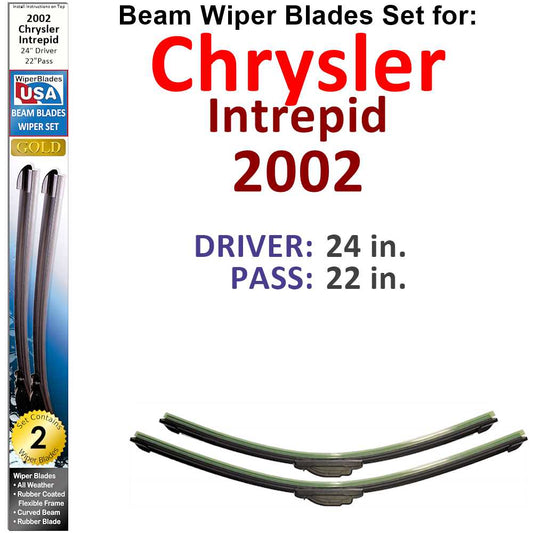 Beam Wiper Blades for 2002 Chrysler Intrepid (Set of 2)
