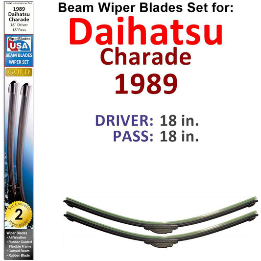 Beam Wiper Blades for 1989 Daihatsu Charade (Set of 2)