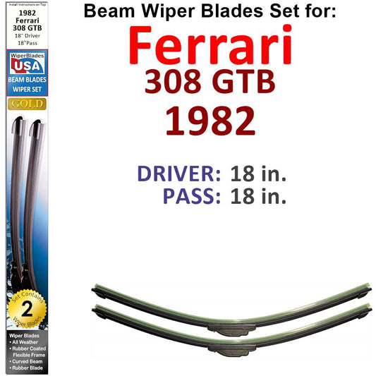 Beam Wiper Blades for 1982 Ferrari 308 GTB (Set of 2)