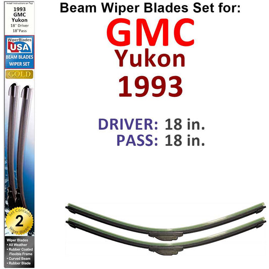Beam Wiper Blades for 1993 GMC Yukon (Set of 2)