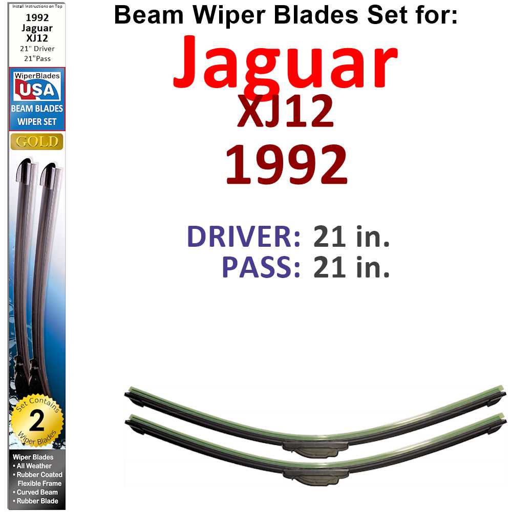 Beam Wiper Blades for 1992 Jaguar XJ12 (Set of 2)