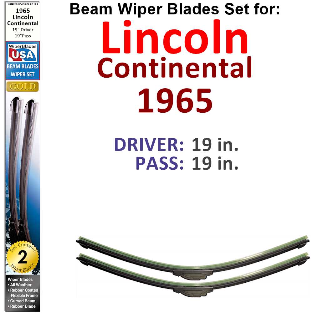 Beam Wiper Blades for 1965 Lincoln Continental (Set of 2)