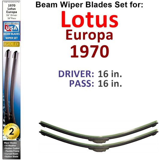 Beam Wiper Blades for 1970 Lotus Europa (Set of 2)