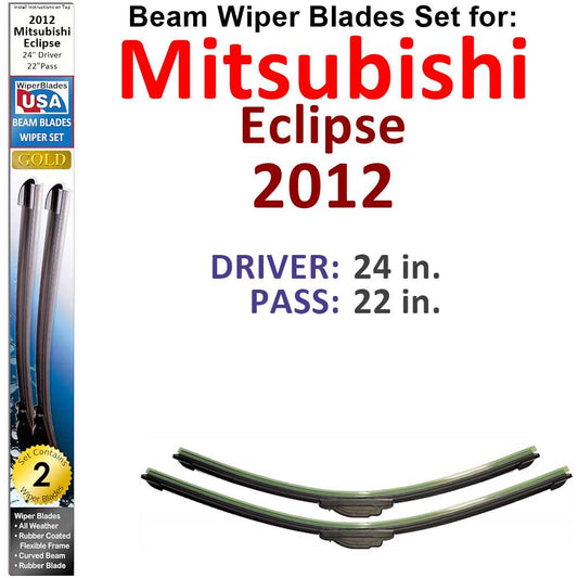 Beam Wiper Blades for 2012 Mitsubishi Eclipse (Set of 2)