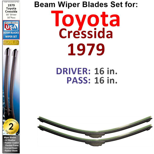 Beam Wiper Blades for 1979 Toyota Cressida (Set of 2)