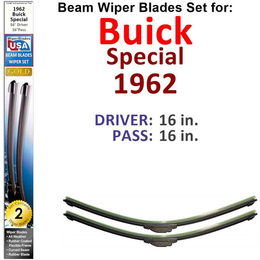 Beam Wiper Blades for 1962 Buick Special (Set of 2)