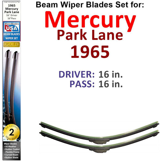 Beam Wiper Blades for 1965 Mercury Park Lane (Set of 2)