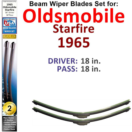 Beam Wiper Blades for 1965 Oldsmobile Starfire (Set of 2)