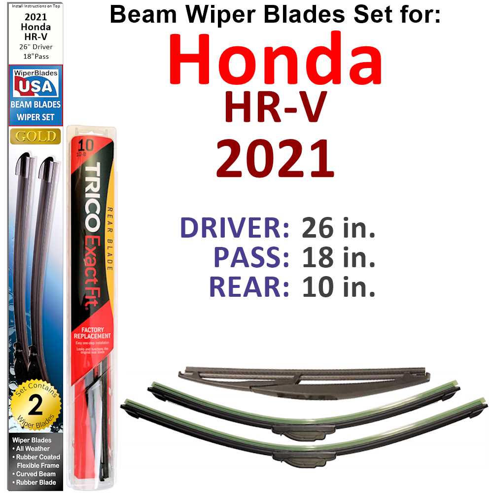 Beam Wiper Blades for 2021 Honda HR-V (Set of 3)