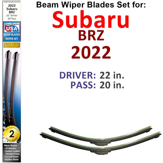 Beam Wiper Blades for 2022 Subaru BRZ (Set of 2)