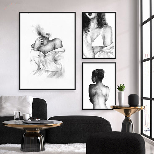 Watercolor Sexy Girl Canvas Art Poster Prints
