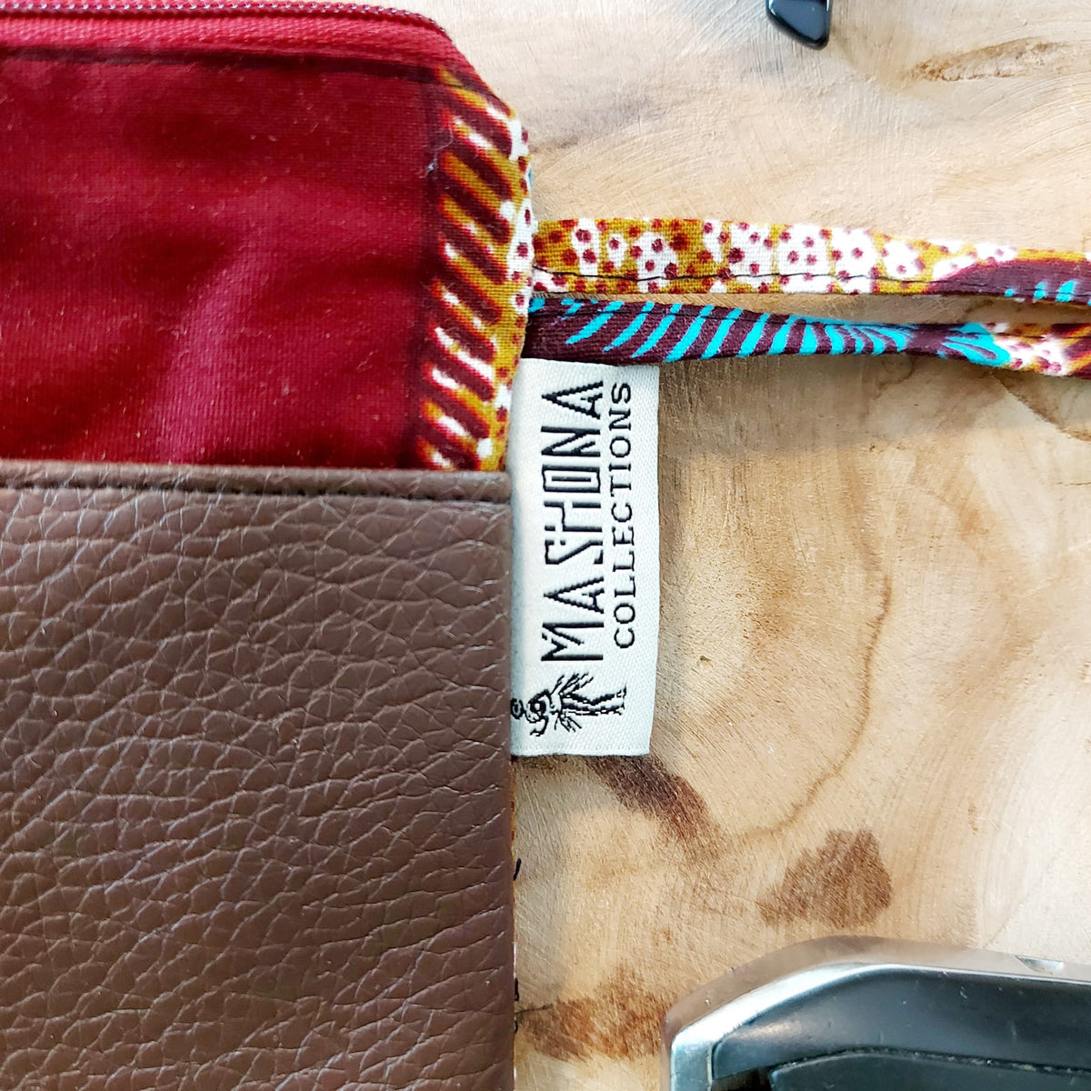 African Print Zipper Pouch | Make-up Bag | Pencil Case | Vegan Leather