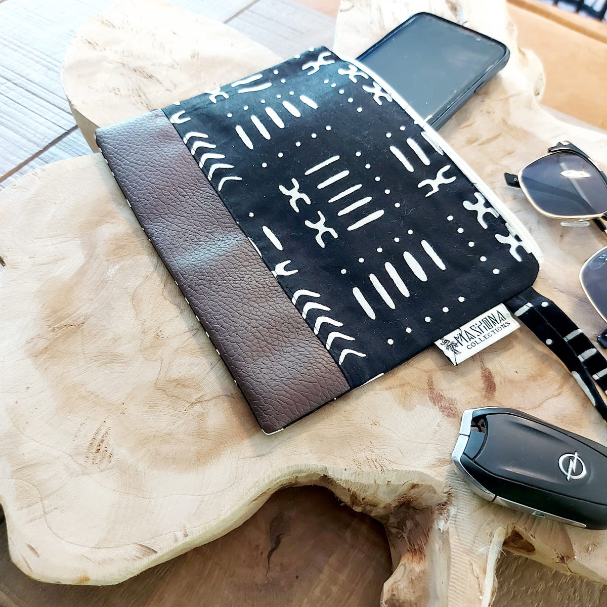 African Print Zipper Pouch | Make-up Bag | Pencil Case | Vegan Leather