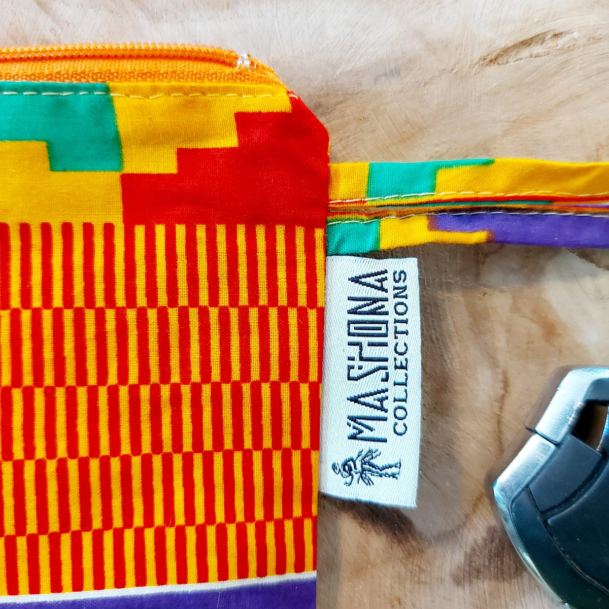 African Print Zipper Pouch | Make-up Bag | Pencil Case | Vegan Leather