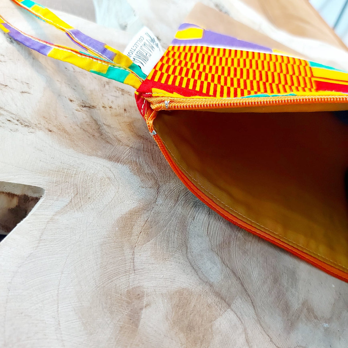 African Print Zipper Pouch | Make-up Bag | Pencil Case | Vegan Leather