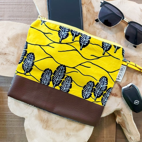 African Print Zipper Pouch | Make-up Bag | Pencil Case | Vegan Leather