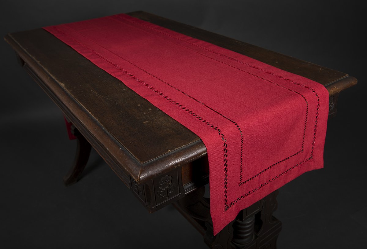 Xia Home Fashions Double Hemstitch Table Runner 14x72 Inch Red