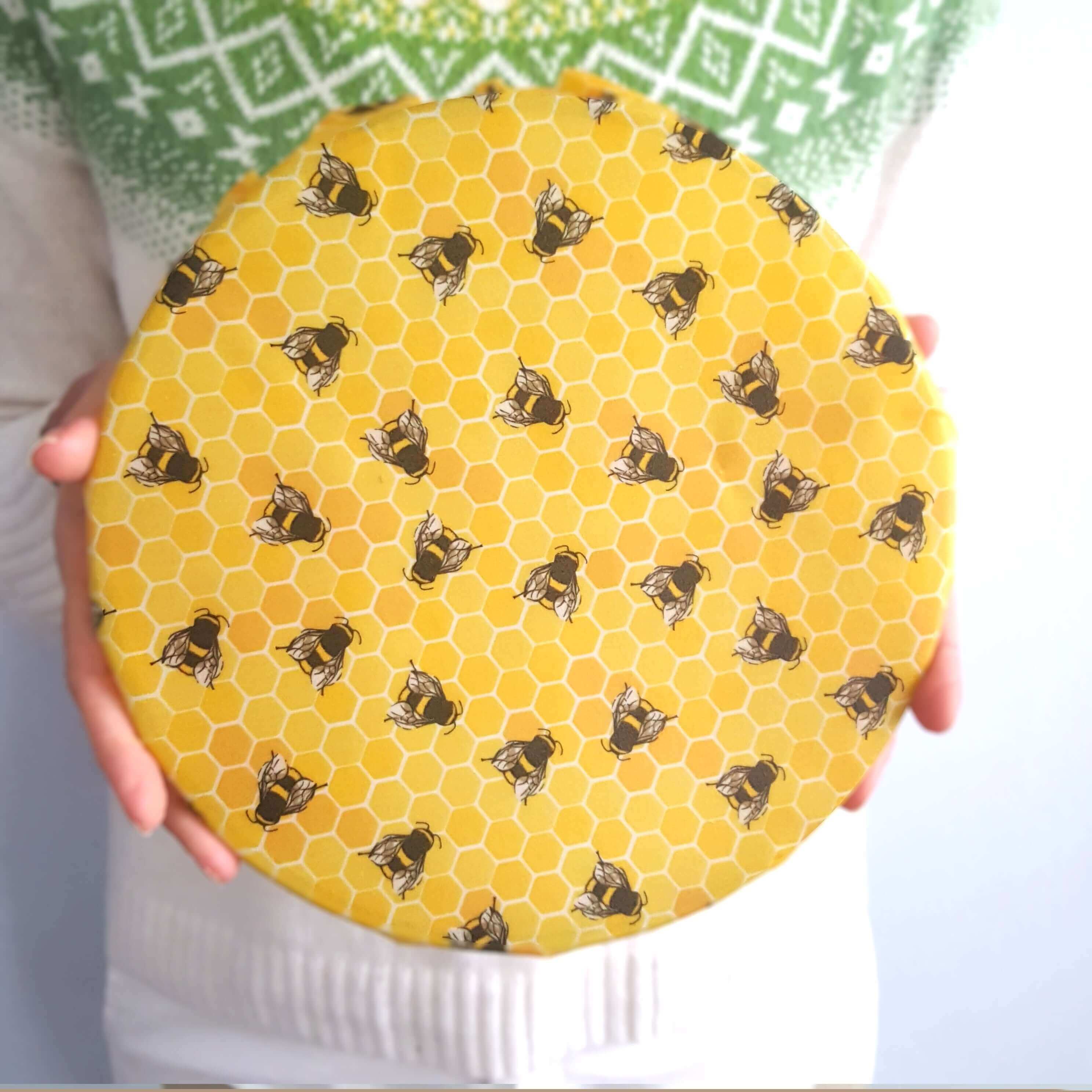 *Classic Set of 3 L, M, S Beeswax Food Wraps | Yellow Bees