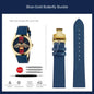 watch band For GUCCI YA1264065 Little Bee Embroidered Gucci Men's and Women's Green Genuine Lea/ther Watch Strap 20mm Bracelet
