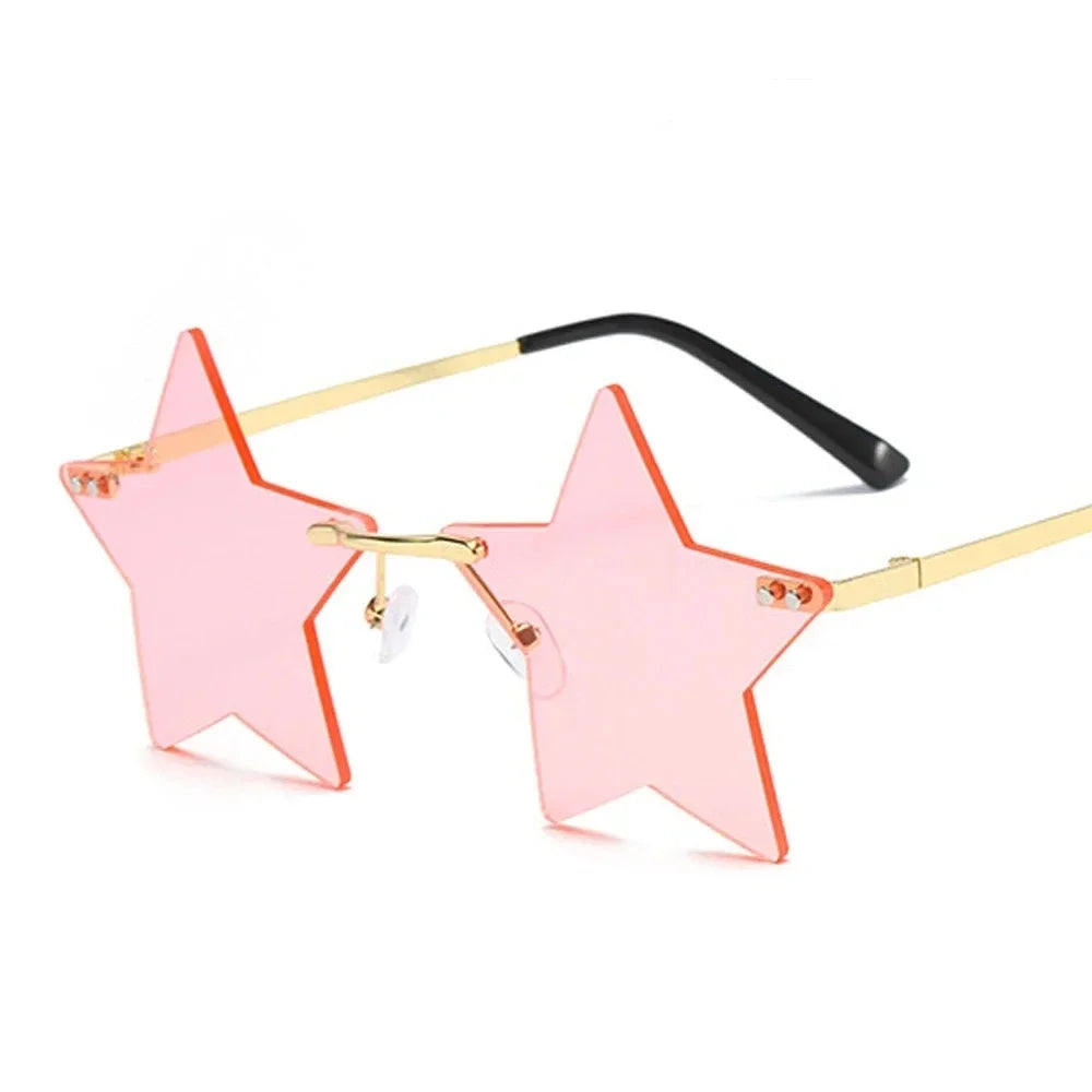 Star Shape Sun Glasses Funny Pentagram Eyewear Eyeglasses Christmas Decoration Party Glasses Rimless Sunglasses