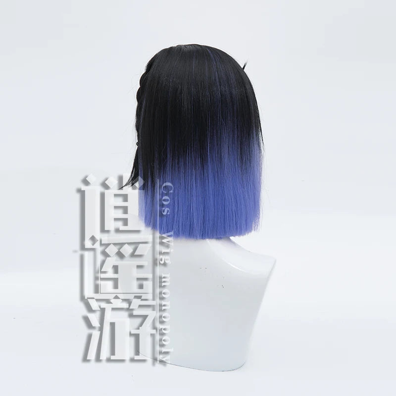 Game Genshin Impact Yelan Cosplay Wig New Skin Yelan Tranquil Banquet Outfit Short Hair Gradient Color For Hallowmas Party