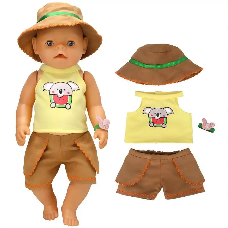 40 Cm Baby Doll Clothes Pants Set for 17 Inch Reborn Doll Out Clothing Toys Outwear Accessories