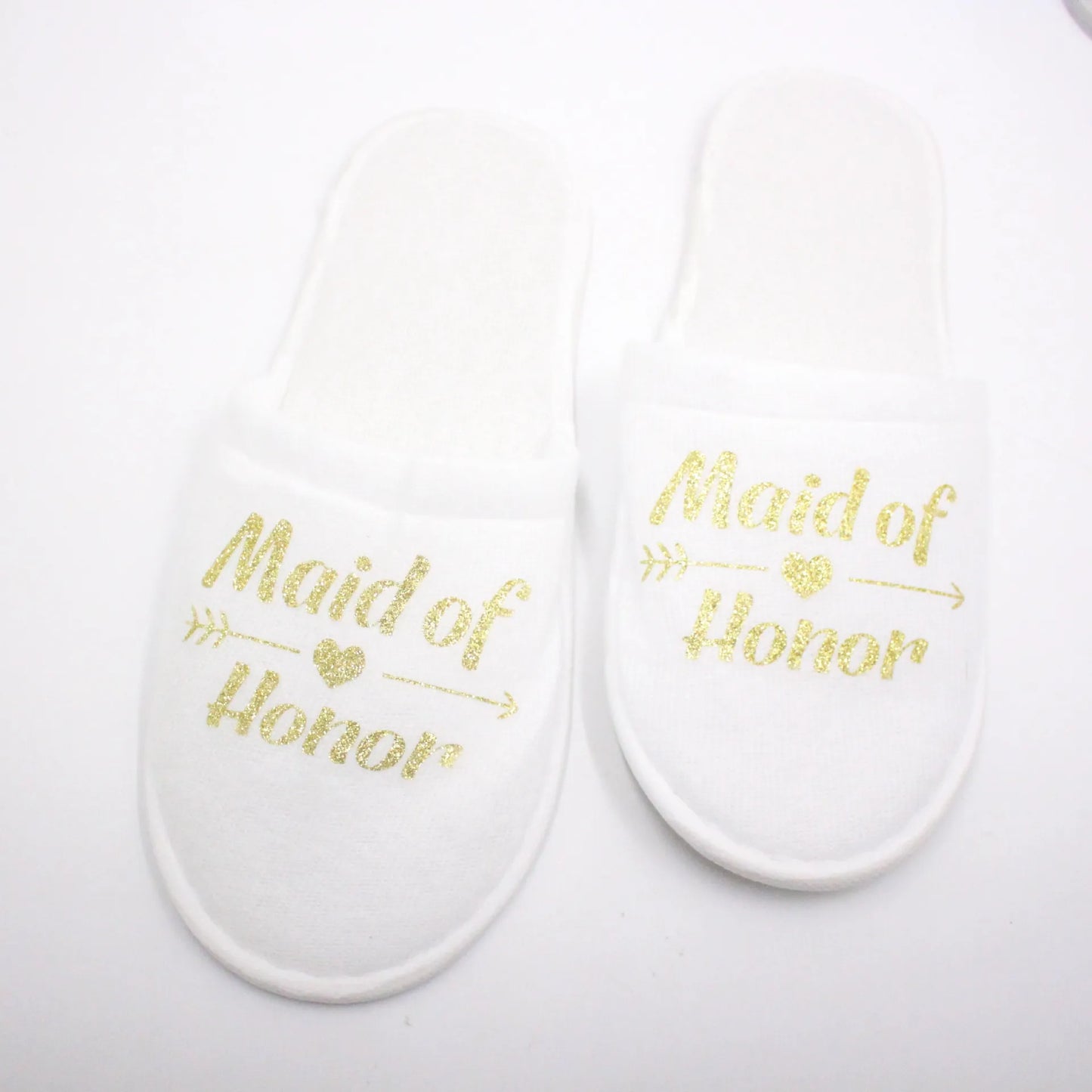 20 Pairs Bride & Bridesmaid, Wedding Party Guests Home Slip on Shoes Bridal Party Slippers Open-toe with Golden, Red and Black