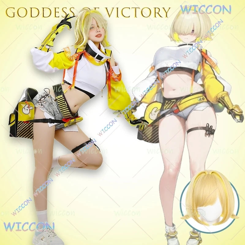 Goddess of Victory Elegg Cosplay Costume Anime Game Roleplay Outfit Goddess Alliance Stage Prop Halloween Party Wig Set Christma