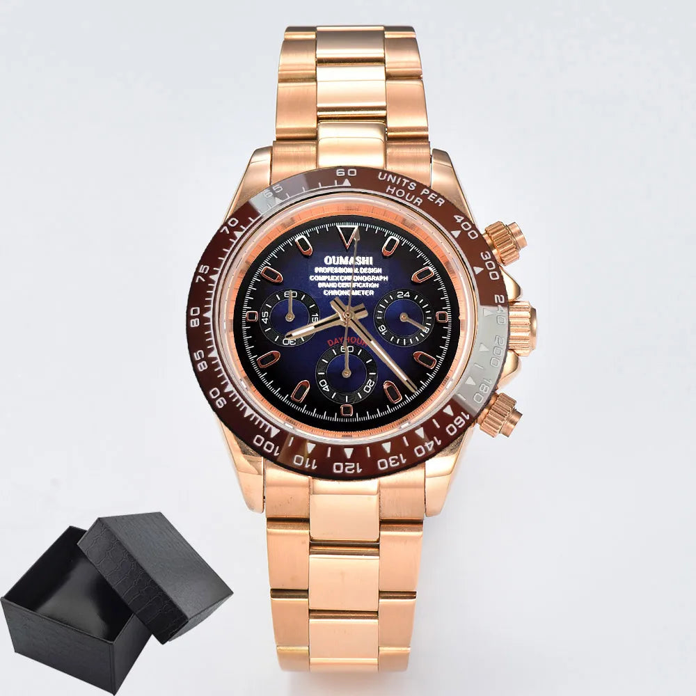 VK63 watch 39.3mm Luxury Watch Men's Chronograph Men's watch vk63 case rose gold watches VK63 Men's Chronograph Waterproof 10ATM